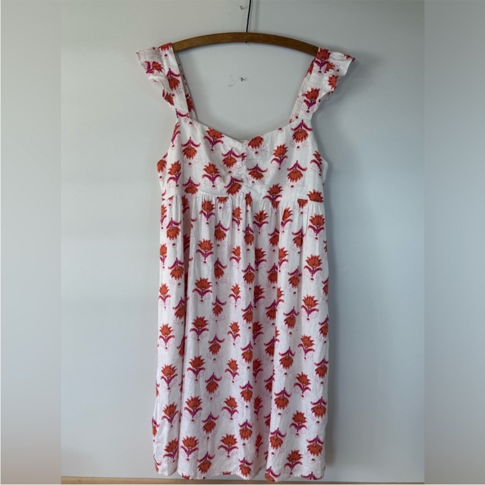 J.CREW|8| White and Red Floral Jumpsuit